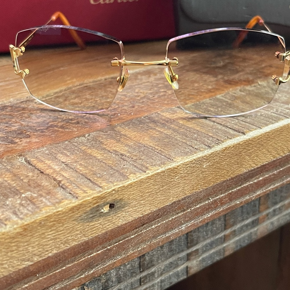 Woman’s Cartier sunglasses with prescription lenses.